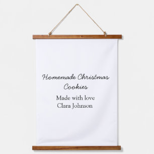 Homemade Christmas cookies made with love add name Hanging Tapestry