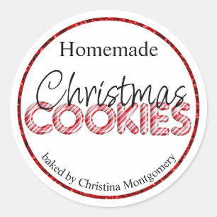 Homemade Christmas Cookies Red Balloons Classic Round Sticker