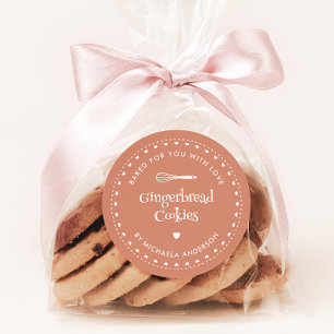 Homemade Christmas Holiday Gift Baked With Love Classic Round Sticker