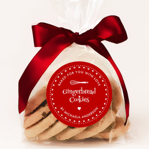 Homemade Christmas Holiday Gift Baked With Love Classic Round Sticker