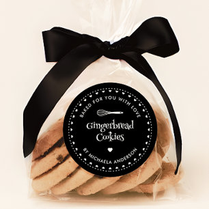 Homemade Christmas Holiday Gift Baked With Love Classic Round Sticker