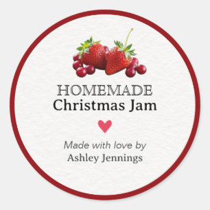 Homemade Christmas Jam Label Custom Sticker