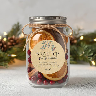 Homemade Christmas Stovetop Potpourri Holiday Gift Classic Round Sticker