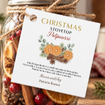 Homemade Christmas Stovetop Potpourri Recipe Tag