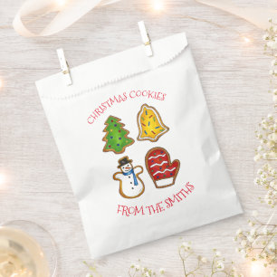 Homemade Christmas Sugar Cookies Bell Mitten Tree Favour Bag