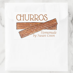 Homemade Churros Fried Churro Pastry Made By Rectangular Sticker