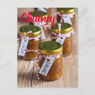 Homemade Chutney onion pineapple kitchen gift Holiday Postcard