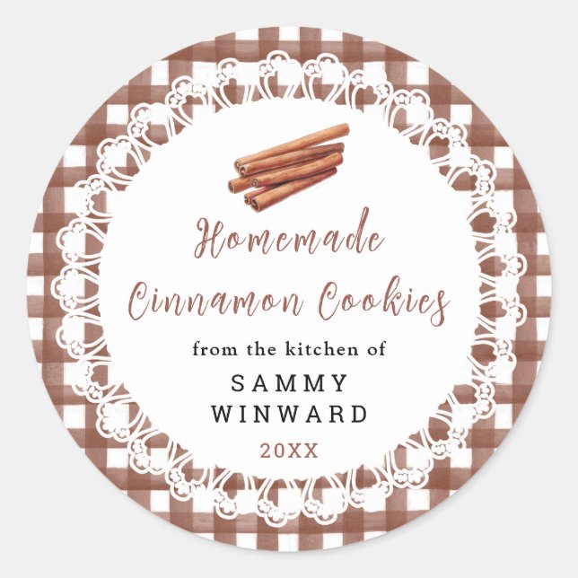 Homemade Cinnamon Cookies Label (Front)