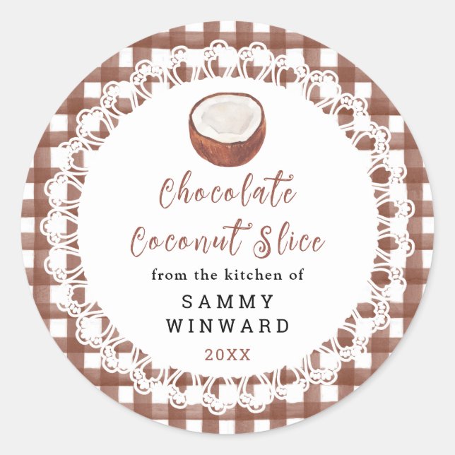 Homemade Coconut Slice Label (Front)