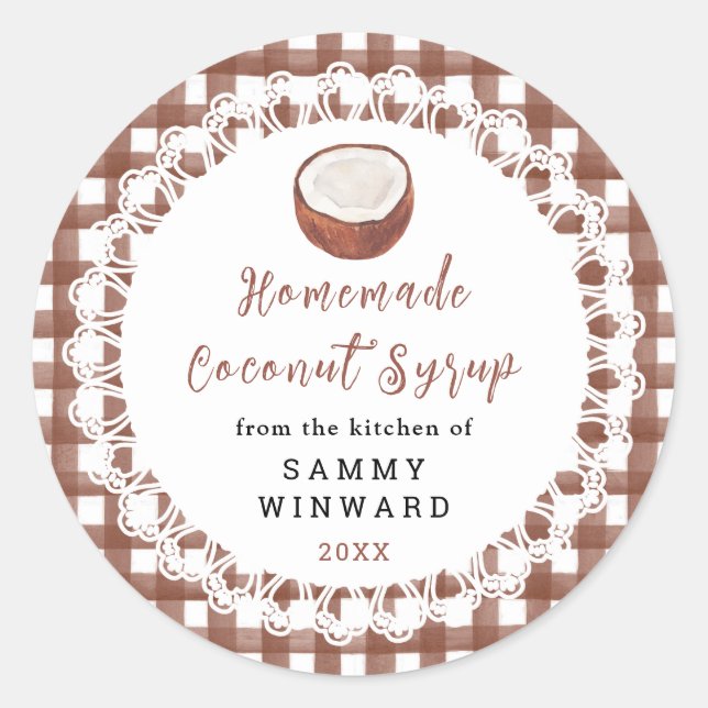 Homemade Coconut Syrup Label (Front)