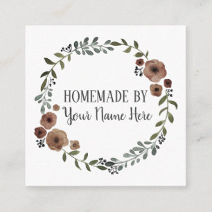 Homemade Cookie Cake Vintage Craft Floral Wreath Enclosure Card