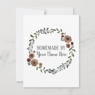 Homemade Cookie Cake Vintage Craft Floral Wreath RSVP Card