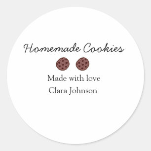 Homemade cookiers add your text name custom throw classic round sticker