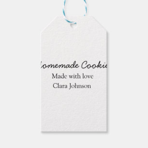 Homemade cookiers add your text name custom  throw gift tags