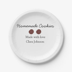 Homemade cookiers add your text name custom throw paper plate