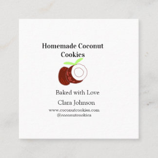 Homemade cookies coconut fresh name website social square business card