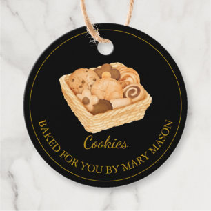 Homemade Cookies Favour Tags Black
