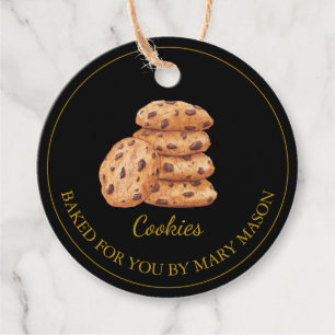Homemade Cookies Favour Tags Black