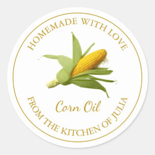 Homemade Corn Oil Label White