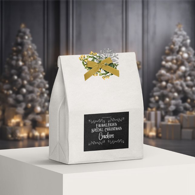 Homemade Crackers Aesthetic Black Food Label (Creator Uploaded)