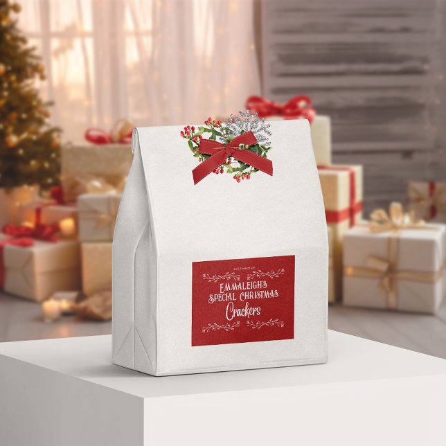 Homemade Crackers Aesthetic Red Food Label (Creator Uploaded)