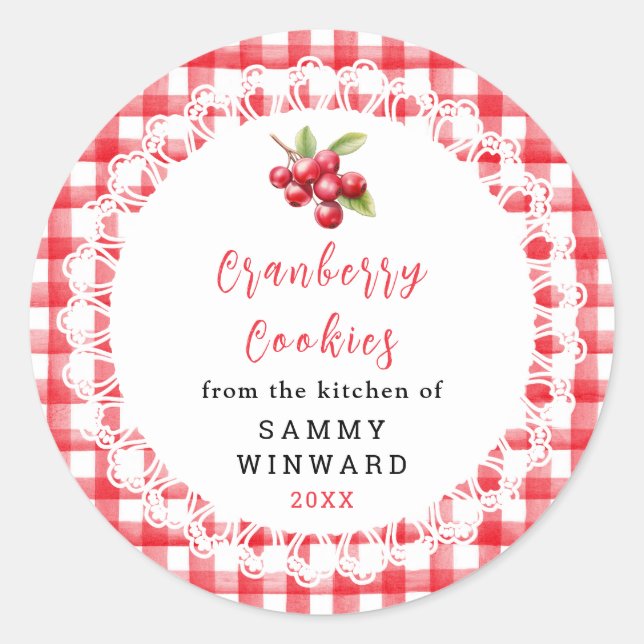 Homemade Cranberry Cookie Label (Front)