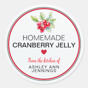 Homemade Cranberry Jelly Label   Holiday Canning