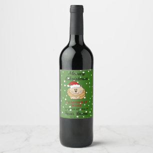 Homemade Cranberry Wine Meowy Christmas Santa Cat Label