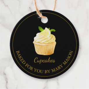 Homemade Cupcakes Favour Tags Black