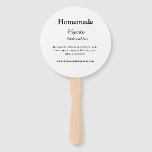 Homemade cupcakes made with love add text website hand fan