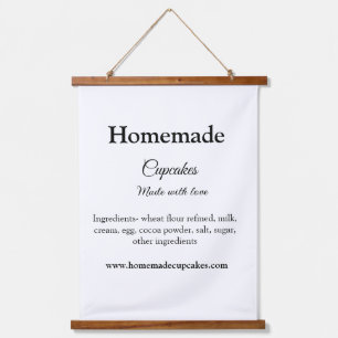 Homemade cupcakes made with love add text website hanging tapestry