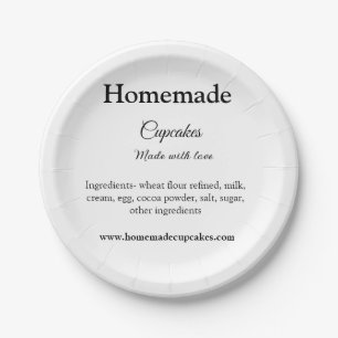 Homemade cupcakes made with love add text website paper plate