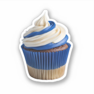 Homemade Cupcakes White Blue Sticker