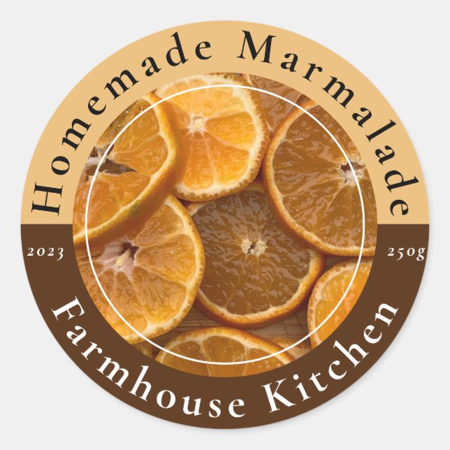Homemade Customizable Marmalade Jam Sticker (Front)