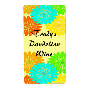Homemade Dandelion Picking Flowers Wine Labels