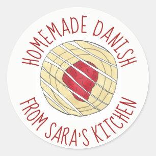 Homemade Danish Baked By Pastry Chef Bakery Classic Round Sticker