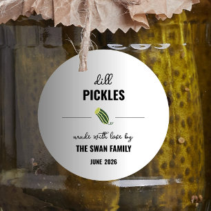 Homemade Dill Pickle Jar Label Sticker