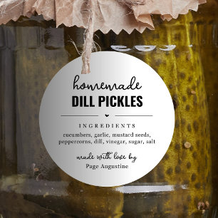 Homemade Dill Pickle Jar Label Sticker