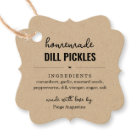 Homemade Dill Pickle Jar Label Tag