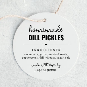 Homemade Dill Pickle Jar Label Tag