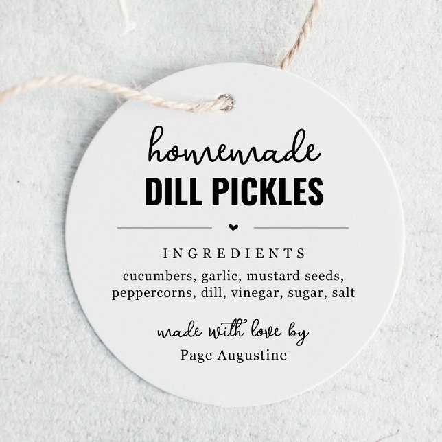 Homemade Dill Pickle Jar Label Tag (Creator Uploaded)