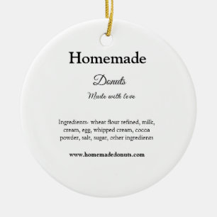 Homemade donuts made with love add text website ceramic ornament