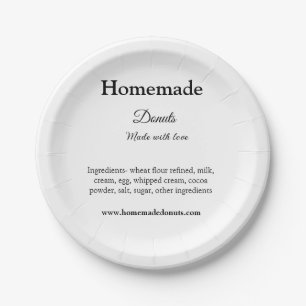 Homemade donuts made with love add text website paper plate