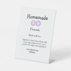 Homemade donuts made with love add text website pedestal sign