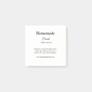 Homemade donuts made with love add text website post-it notes