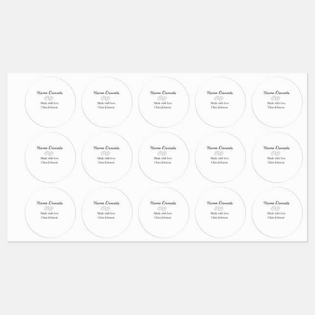 Homemade doughnuts bakery add your text name custo (Sheet)