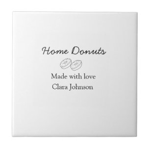 Homemade doughnuts bakery add your text name custo ceramic tile