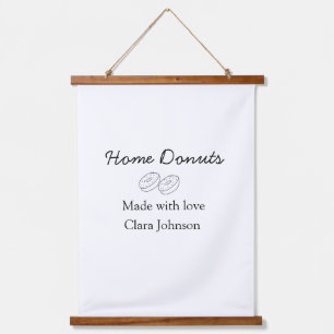 Homemade doughnuts bakery add your text name custo hanging tapestry