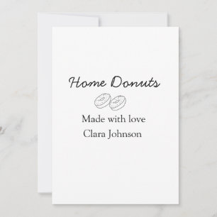 Homemade doughnuts bakery add your text name custo holiday card