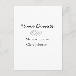 Homemade doughnuts bakery add your text name custo postcard